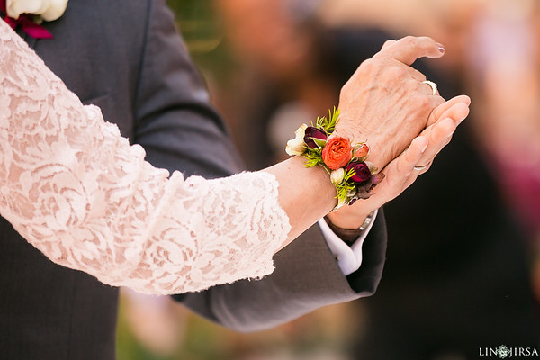 Garden style courtyard wedding reception, botanical jewelry