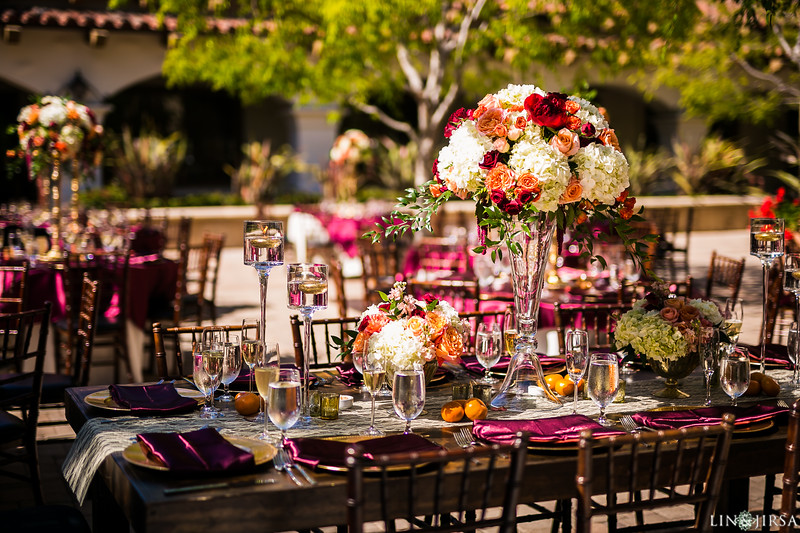 Garden style courtyard wedding reception